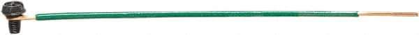 Ideal - Electrical Outlet Box Grounding Pigtail - No. 12 Solid Pigtail, 8 Inch with Loop and Ground Screw and Stripped End - Exact Tool & Supply