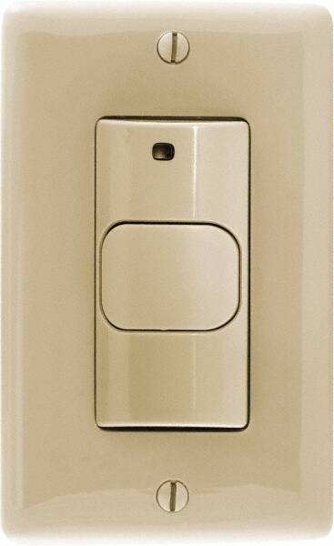 Hubbell Wiring Device-Kellems - 400 Square Ft. Coverage, Infrared Motion Sensor Wall Switch - 800 at 120 V Incandescent, 1,000 at 120 V and 1,800 at 277 V Fluorescent, 120 to 277 VAC, Ivory - Exact Tool & Supply