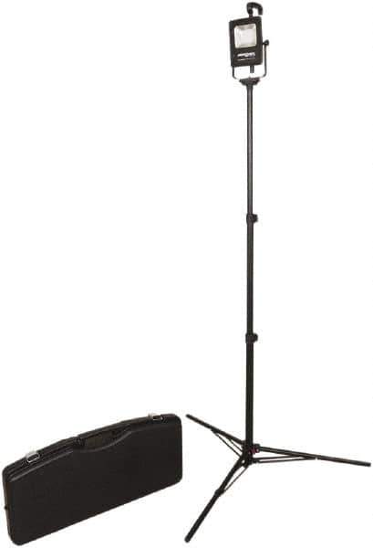 Bayco - Cordless, LED Portable Tripod Work Light - 1 Head, 1,000 & 500 Lumens, Aluminum, 32" Long x 5" Wide x 16" High - Exact Tool & Supply