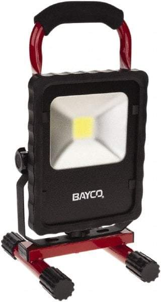 Bayco - 20 Watt, Electric, LED Portable Stand Mount Work Light - 6' Cord, 1 Head, 2,200 Lumens, Aluminum, 12.6" Long x 6.2" Wide x 6.4" High - Exact Tool & Supply