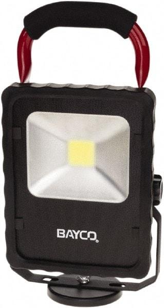 Bayco - 20 Watt, Electric, LED Portable Magnetic Mount Work Light - 12' Cord, 1 Head, 2,200 Lumens, Aluminum, 11-1/2" Long x 6.2" Wide x 3.1" High - Exact Tool & Supply