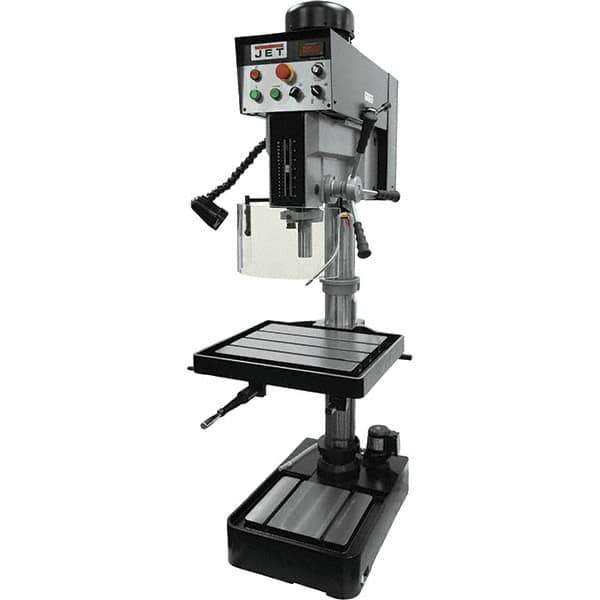Jet - 10-7/16" Swing, Variable Speed Pulley Drill Press - Variable Speed, 2 hp, Single Phase - Exact Tool & Supply