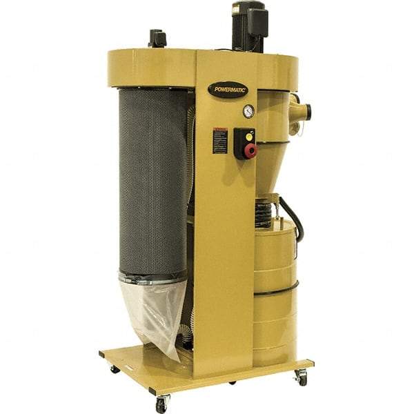 Powermatic - 0.3µm, 230 Volt Portable Dust Collector with Filter - 54-1/2" Long x 85-1/4" High, 8 CFM Air Flow - Exact Tool & Supply