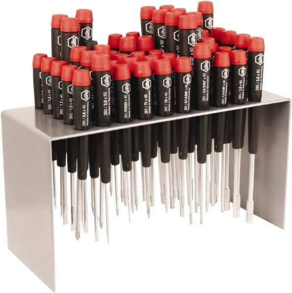Wiha - 50 Piece Hex, Nut Driver, Pentalobe, Phillips, Slotted & Torx Screwdriver Set - Bit Sizes: Philips #000 to #1, Comes in Metal - Exact Tool & Supply