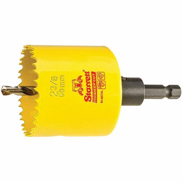 Starrett - 2-3/8" Diam, 2" Cutting Depth, Hole Saw - High Speed Steel Saw, Toothed Edge - Exact Tool & Supply