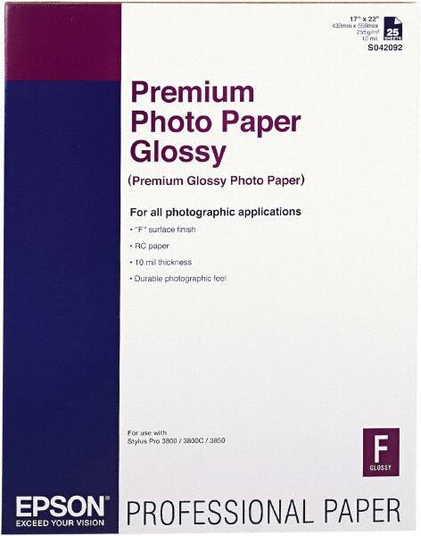 Epson - 17" x 22" White Photo Paper - Use with Inkjet Printers - Exact Tool & Supply