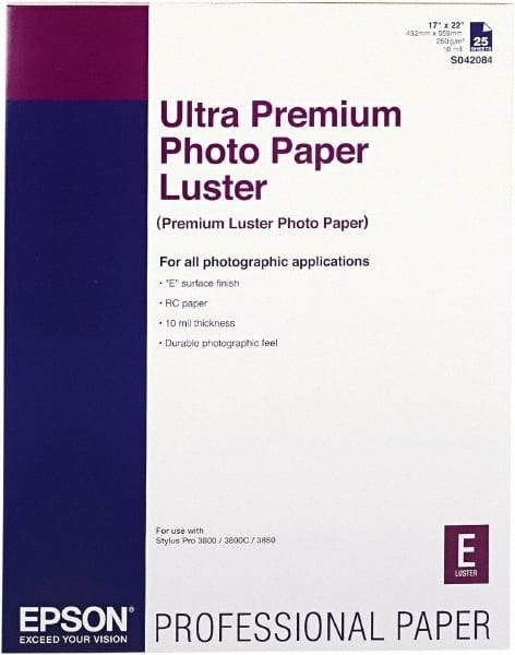 Epson - 17" x 22" White Photo Paper - Use with Inkjet Printers - Exact Tool & Supply