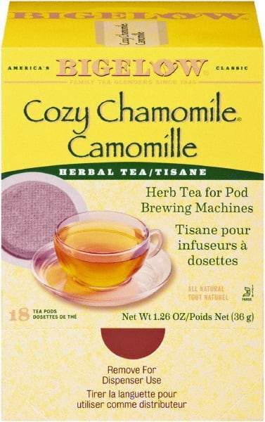 Bigelow - C ozy Chamomile Herbal Tea Pods, 1.90 oz, 18/Box - Exact Tool & Supply