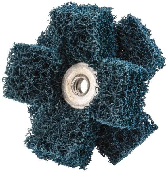 Standard Abrasives - 2 Inch Diameter Medium Density Cross Buff - 2 Plys, 1/4-20 Thread, Medium Grade, 12,000 Max RPM - Exact Tool & Supply