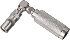 DeWALT - 10,000 Operating psi, Nickel Plated Aluminum Body/Brass Nozzle 90° Angle Adapter Grease Gun Coupler - NPT Thread - Exact Tool & Supply