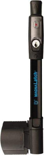 D&D Technologies - 3-3/4" Bar Latch Length, 2.87" High, Polymer Adjustable Gate Latch - Black Finish, 1.34" Bar Latch Projection, 7/8" Hole Diam - Exact Tool & Supply