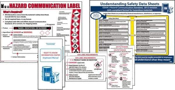 NMC - Not Applicable Hazmat, Spill Control & Right to Know Training Kit - English, Includes Posters, Wallet Cards, Booklets - Exact Tool & Supply