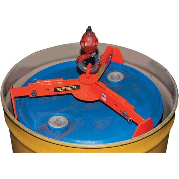 Wesco Industrial Products - 1,000 Lb Load Capacity, 30 & 55 Gal Drum Lifter - 29-1/2" Wide x 5-1/2" High, Steel Wheels - Exact Tool & Supply