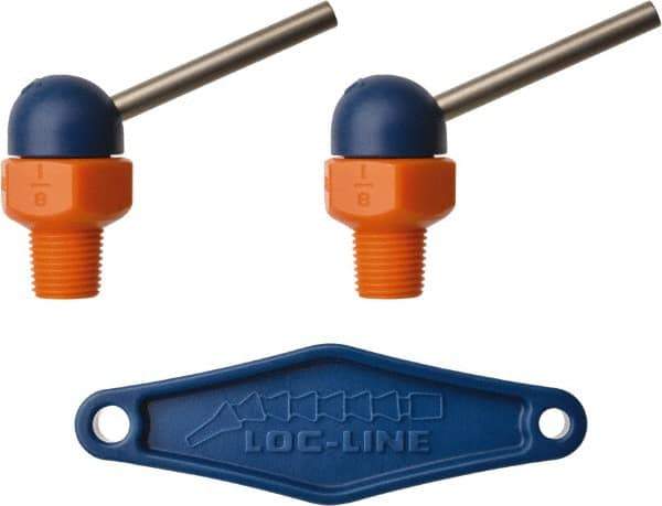 Loc-Line - 1/8" Hose Inside Diam, High-Pressure Coolant Hose Nozzle - NPT, for Use with Loc-Line Modular Hose System, 2 Pieces - Exact Tool & Supply