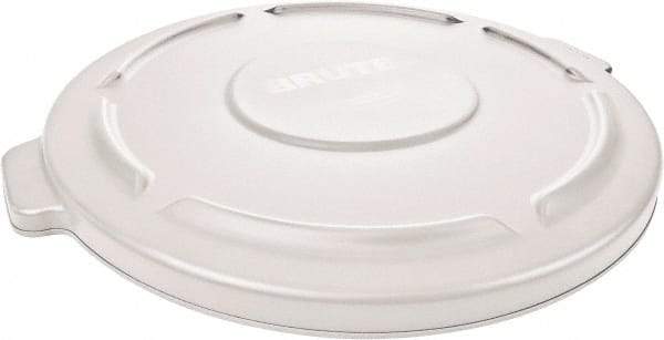 Rubbermaid - Round Lid for Use with 32 Gal Round Trash Cans - White, Low-Density Polyethylene, For Brute Trash Cans - Exact Tool & Supply