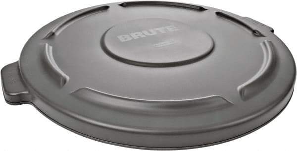 Rubbermaid - Round Lid for Use with 32 Gal Round Trash Cans - Gray, Low-Density Polyethylene, For Brute Trash Cans - Exact Tool & Supply