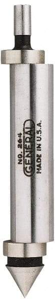 General - 0.2" Head Diam, 1/2" Shank, Double End, Mechanical Center Finder - Accurate to 0.0005", Conical and Cylindrical Contact - Exact Tool & Supply