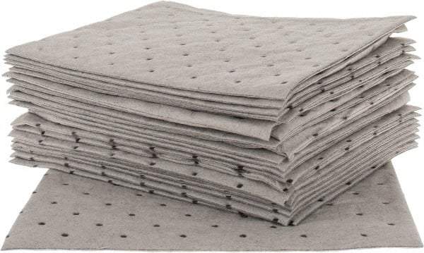 Brady SPC Sorbents - 5.5 Gal Capacity per Package, Universal Pad - 10" Long x 7-1/2" Wide, Gray, Polypropylene - Exact Tool & Supply