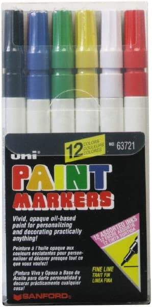 Sharpie - Black, Dark Blue, Gold, Green, Light Blue, Orange, Pink, Red, Silver, Violet, White, Yellow Paint Marker - Fine Tip - Exact Tool & Supply