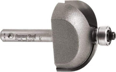 Amana Tool - 1-3/8" Cut Diam, 3/4" Length of Cut, 2 Flute Cove Edge Profile Router Bit - Carbide-Tipped, 1/4" Shank Diam, 3/4" OAL, Uncoated - Exact Tool & Supply