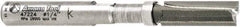 Amana Tool - 1/4" Cut Diam, 3/4" Length of Cut, 2 Flute Pattern-Cutting Edge Profile Router Bit - Carbide-Tipped, 1/4" Shank Diam, 3/4" OAL, Uncoated - Exact Tool & Supply