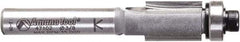 Amana Tool - 3/8" Cut Diam, 1/2" Length of Cut, 2 Flute Flush Trim Edge Profile Router Bit - Carbide-Tipped, 1/4" Shank Diam, 2-1/8" OAL, Uncoated - Exact Tool & Supply