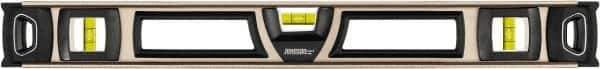 Johnson Level & Tool - Magnetic 78" Long 5 Vial I-Beam Level - Aluminum, Black, 3 Plumb & 2 Level Vials - Exact Tool & Supply