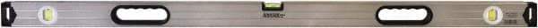 Johnson Level & Tool - 48" Long 3 Vial Box Beam Level - Aluminum, Silver, 2 Plumb & 1 Level Vials - Exact Tool & Supply