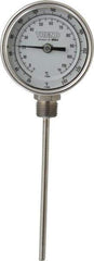 Wika - 6 Inch Long Stem, 3 Inch Dial Diameter, Stainless Steel, Bottom Connected Bi-Metal Thermometer - -5 to 115°C, 1% Accuracy - Exact Tool & Supply