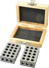 Value Collection - 0.0002 Squareness Per Inch, 1-2-3 Block with 23 Hole Setup Block - 0.0001 to 0.0007 Inch Overall Tolerance, 3/8 - 16 Inch Tapped Hole Size, Sold as Matched Pair - Exact Tool & Supply