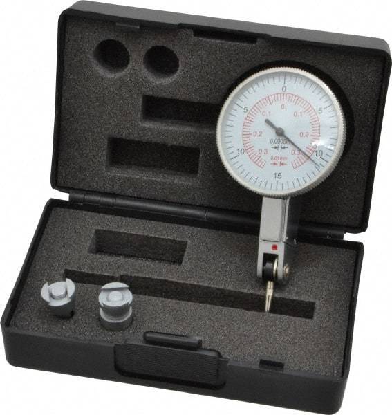 Value Collection - 0.03 Inch Range, 0.0005 Inch Dial Graduation, Horizontal Dial Test Indicator - White Dial, 0-15-0; 0-35-0 Dial Reading - Exact Tool & Supply