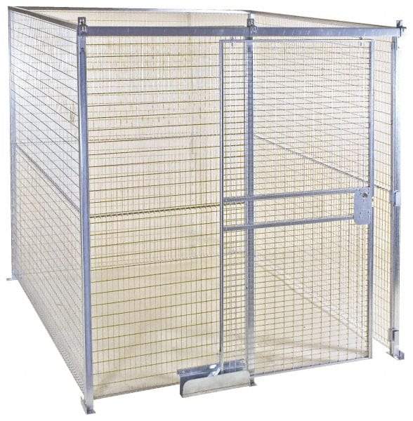 Folding Guard - 8' Wide x 4' High, Temporary Structure Galvanized Welded Wire Panel - 8' x 4' Panel - Exact Tool & Supply