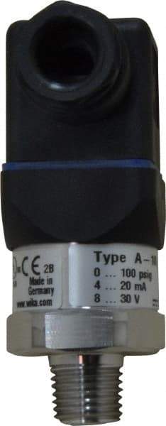 Wika - 500 Max psi, Eco-tronic Pressure Transmitters & Transducers - 1/4" Thread - Exact Tool & Supply