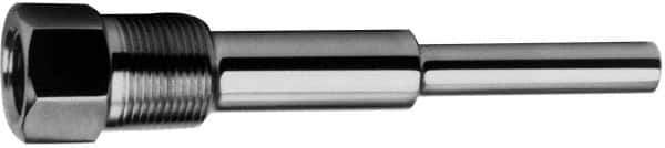 Alloy Engineering - 12 Inch Overall Length, 1/2 Inch Thread, Brass Standard Thermowell - 10-1/2 Inch Insertion Length - Exact Tool & Supply