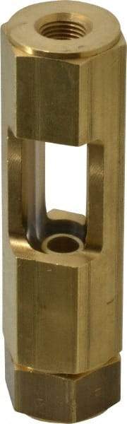 LDI Industries - 1/8" Thread, 3-11/32" OAL, Inline Sight Glass & Flow Sight - 435 Max psi, 1/8-27 Thread - Exact Tool & Supply