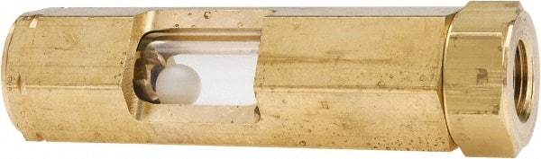 LDI Industries - 3/8" Thread, 4-1/4" OAL, Inline Sight Glass & Flow Sight - 435 Max psi, 3/8-18 Thread - Exact Tool & Supply