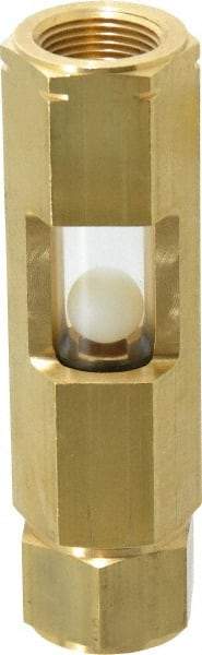 LDI Industries - 3/4" Thread, 4-3/4" OAL, Inline Sight Glass & Flow Sight - 345 Max psi, 3/4-14 Thread - Exact Tool & Supply