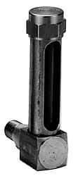 LDI Industries - 4-1/4 Inch Long Sight, 3/8 Inch Thread Size, Buna-N Seal Short Elbow, Vented Oil-Level Indicators and Gauge - 5-7/16 Inch Length to Center of Base - Exact Tool & Supply