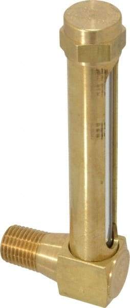 LDI Industries - 2-3/4 Inch Long Sight, 1/4 Inch Thread Size, Buna-N Seal Short Elbow, Vented Oil-Level Indicators and Gauge - 3-7/8 Inch Length to Center of Base - Exact Tool & Supply