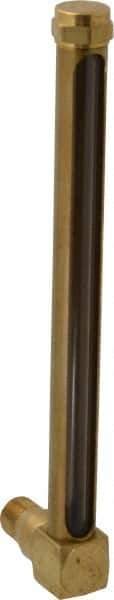 LDI Industries - 7-1/2 Inch Long Sight, 3/8 Inch Thread Size, Buna-N Seal Short Elbow, Vented Oil-Level Indicators and Gauge - 8-11/16 Inch Length to Center of Base - Exact Tool & Supply