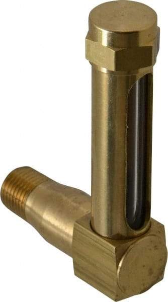 LDI Industries - 1-7/8 Inch Long Sight, 1/4 Inch Thread Size, Buna-N Seal Long Elbow, Vented Oil-Level Indicators and Gauge - 2-7/8 Inch Length to Center of Base - Exact Tool & Supply