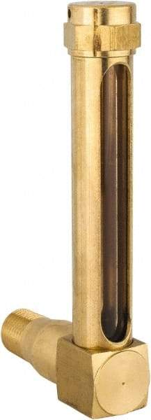 LDI Industries - 2-3/4 Inch Long Sight, 1/4 Inch Thread Size, Buna-N Seal Long Elbow, Vented Oil-Level Indicators and Gauge - 3-7/8 Inch Length to Center of Base - Exact Tool & Supply