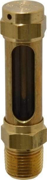LDI Industries - 1-3/8 Inch Long Sight, 3/8 Inch Thread Size, Buna-N Seal Straight to Male Thread, Vented Oil-Level Indicators and Gauge - 3 Inch Length - Exact Tool & Supply