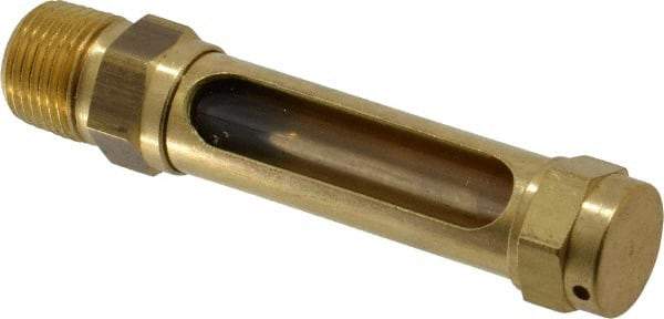 LDI Industries - 1-7/8 Inch Long Sight, 3/8 Inch Thread Size, Buna-N Seal Straight to Male Thread, Vented Oil-Level Indicators and Gauge - 3-1/2 Inch Length - Exact Tool & Supply