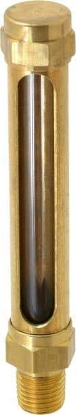 LDI Industries - 2-3/4 Inch Long Sight, 1/4 Inch Thread Size, Buna-N Seal Straight to Male Thread, Vented Oil-Level Indicators and Gauge - 4-1/2 Inch Length - Exact Tool & Supply
