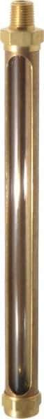 LDI Industries - 7-1/2 Inch Long Sight, 1/4 Inch Thread Size, Buna-N Seal Straight to Male Thread, Vented Oil-Level Indicators and Gauge - Exact Tool & Supply