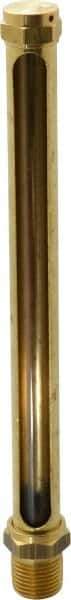 LDI Industries - 7-1/2 Inch Long Sight, 1/2 Inch Thread Size, Buna-N Seal Straight to Male Thread, Vented Oil-Level Indicators and Gauge - Exact Tool & Supply