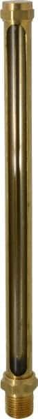 LDI Industries - 9-1/2 Inch Long Sight, 1/2 Inch Thread Size, Buna-N Seal Straight to Male Thread, Vented Oil-Level Indicators and Gauge - Exact Tool & Supply
