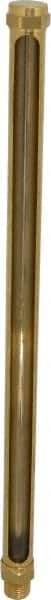 LDI Industries - 12-1/2 Inch Long Sight, 3/8 Inch Thread Size, Buna-N Seal Straight to Male Thread, Vented Oil-Level Indicators and Gauge - Exact Tool & Supply