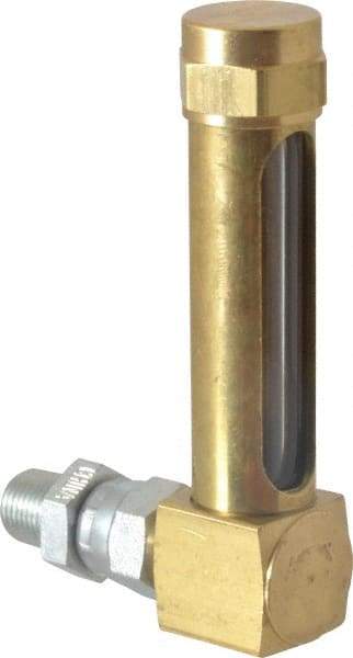 LDI Industries - 1-7/8 Inch Long Sight, 1/8 Inch Thread Size, Buna-N Seal Union Coupling, Vented Oil-Level Indicators and Gauge - 2-7/8 Inch Length to Center of Base - Exact Tool & Supply